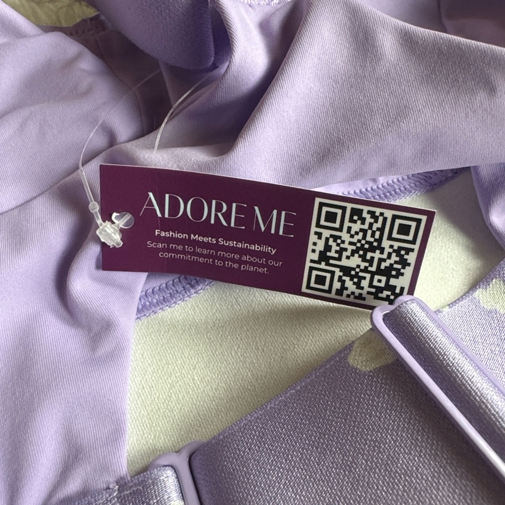 Adore Me Maven medium impact sports bra Purple Rose print Large New with tag - Picture 14 of 15